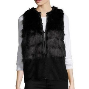 Vince Camuto Plus | Faux Fur Vest w/ Knit Bottom